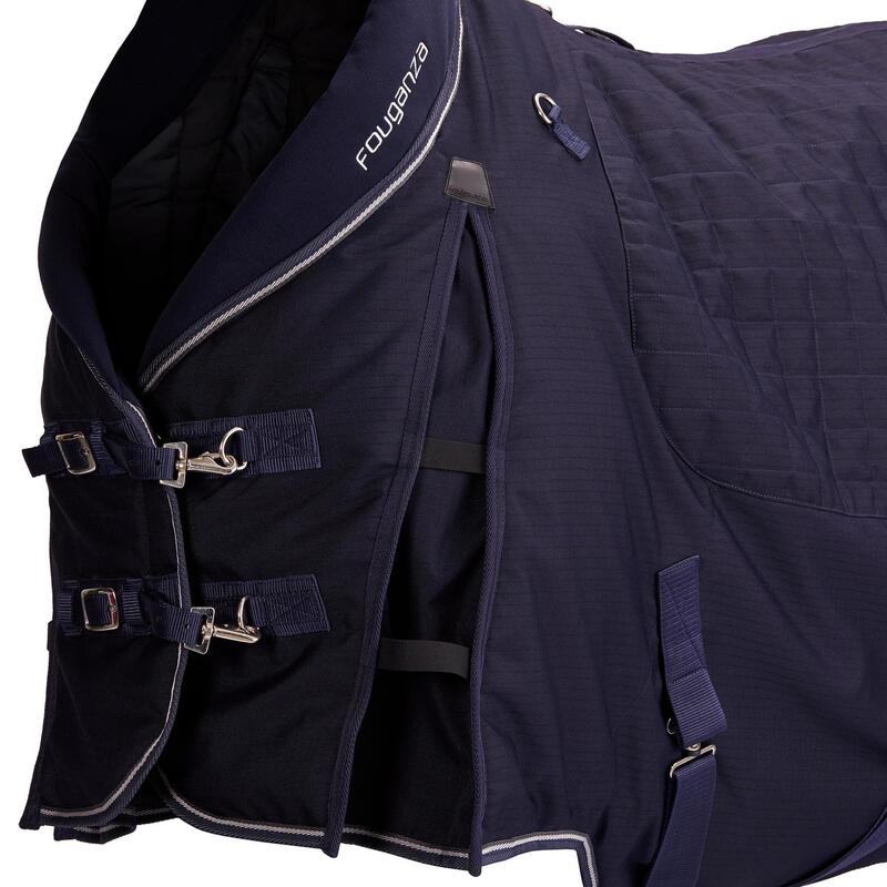 Manta de cuadra equitación Stable 400 Caballo y Poni Fouganza  azul marino