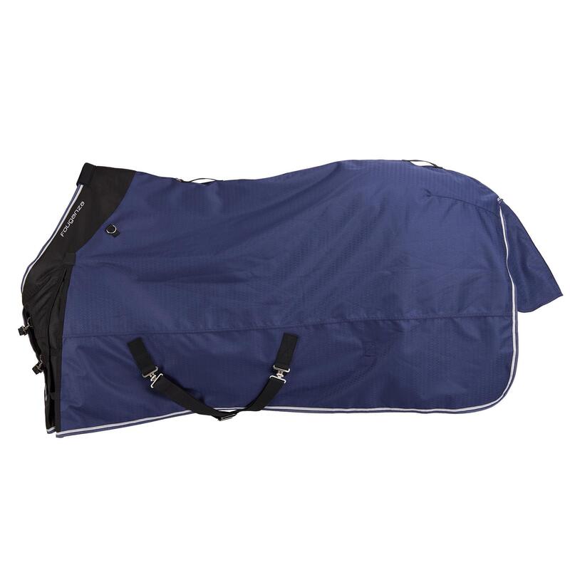 Couverture imperméable équitation cheval et poney ALLWEATHER 300 1000D bleu