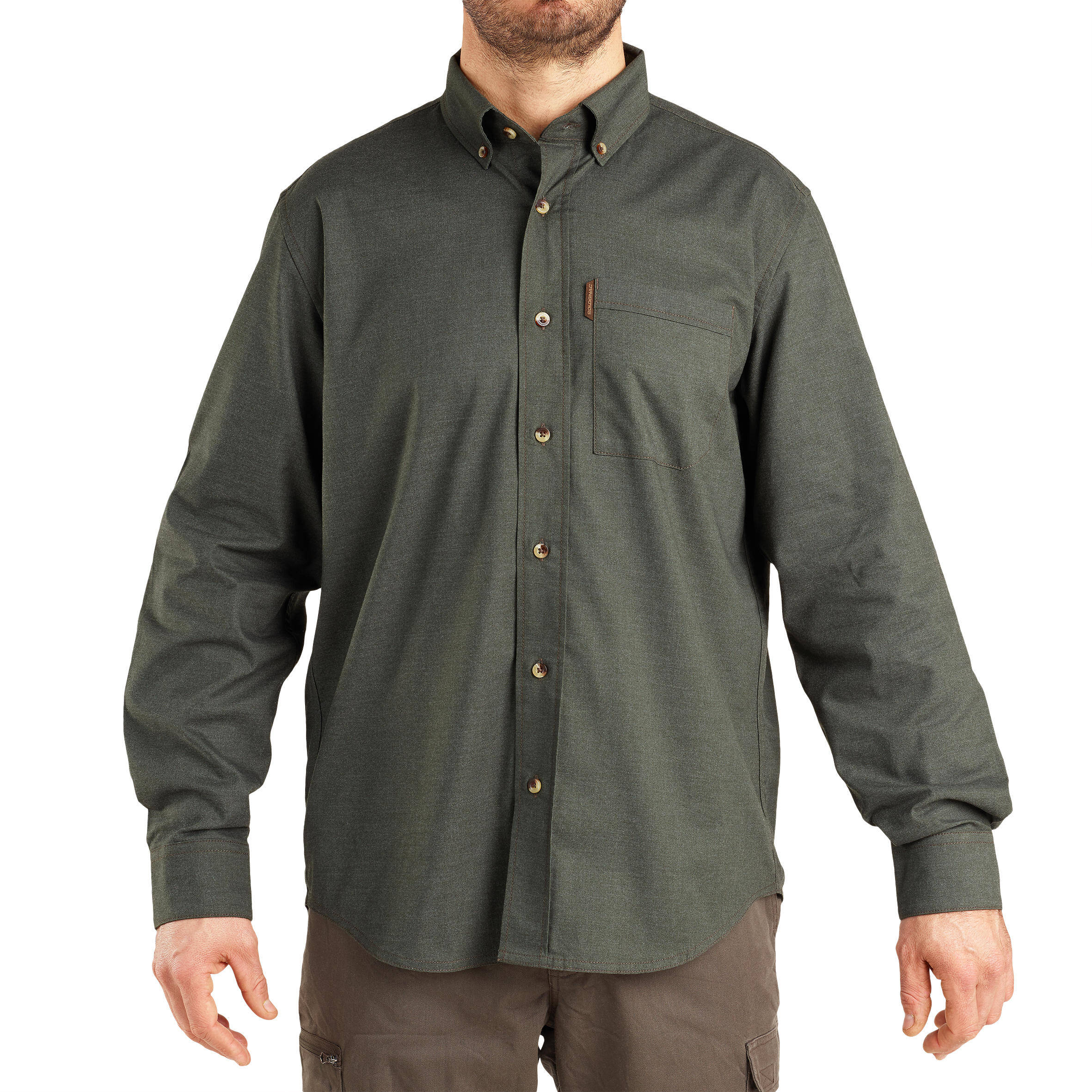 Men Full Sleeve Shirt 100 Green -  1
