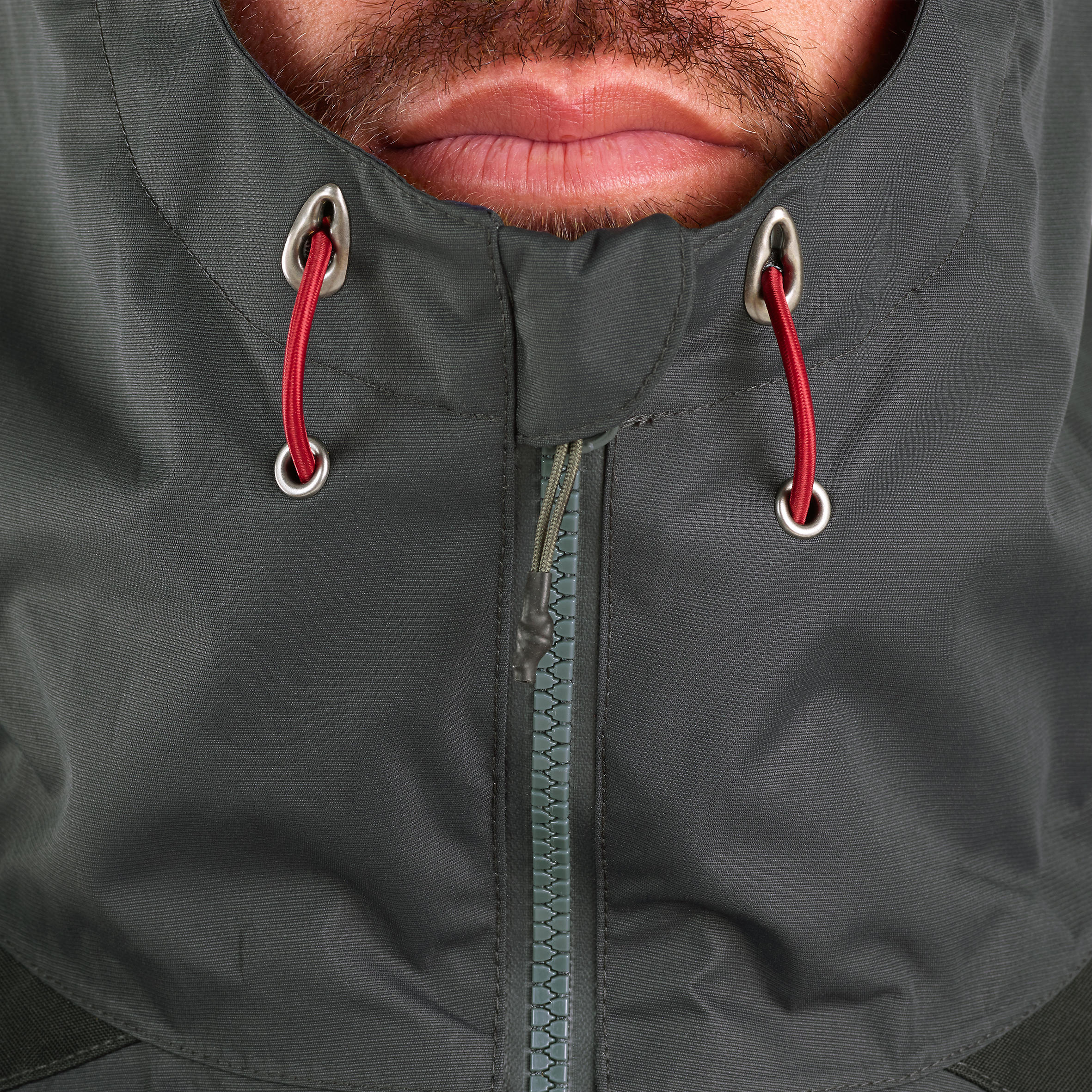 Fishing rain jacket 500 - Adults - Khaki brown, Carbon grey - Caperlan -  Decathlon