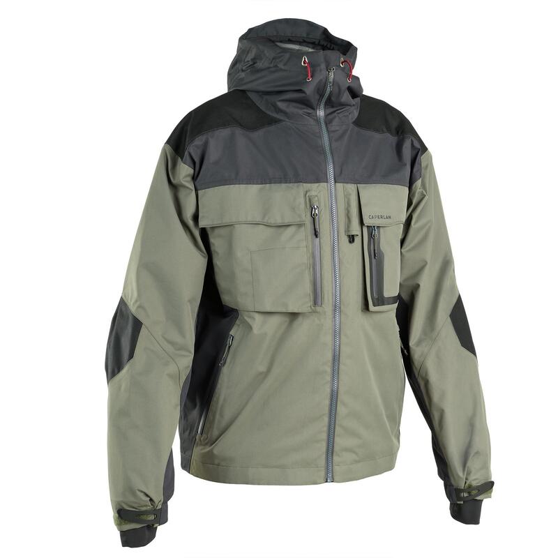 Veste de pêche imperméable 500 Kaki