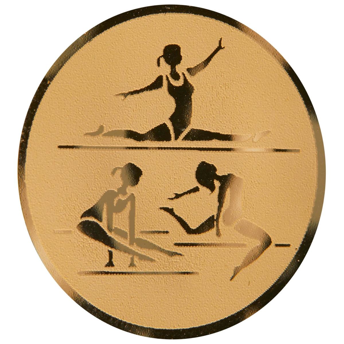 Pastille adhésive personnalisation coupes et médailles gymnastique or