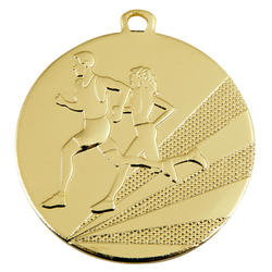 Medaille hardlopen 50 mm goud