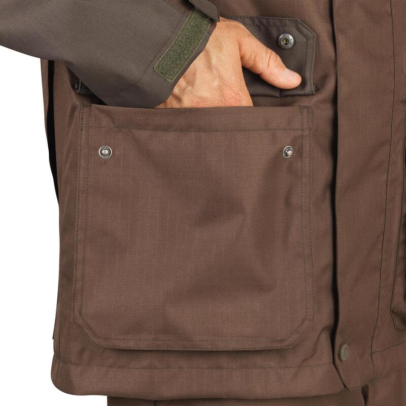 VESTE CHASSE imperméable MARRON 500