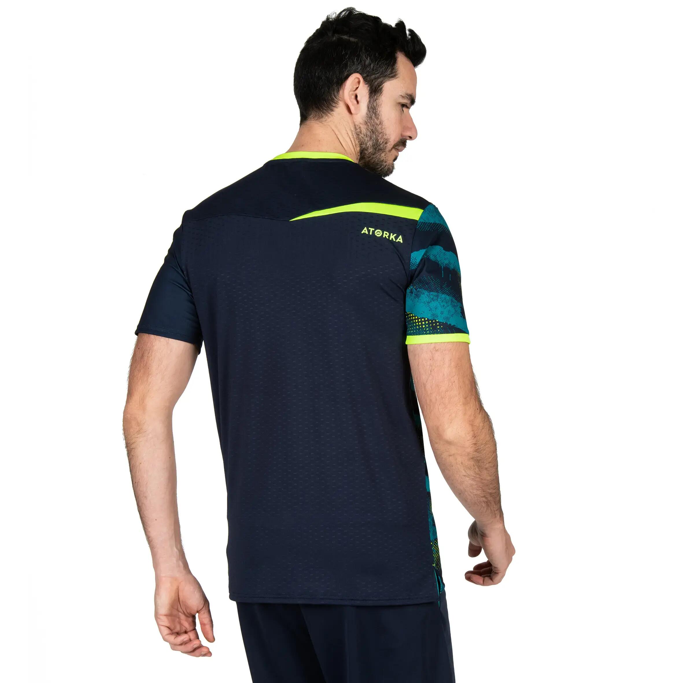 H500 Handball Jersey - Navy Blue/Yellow 3/8