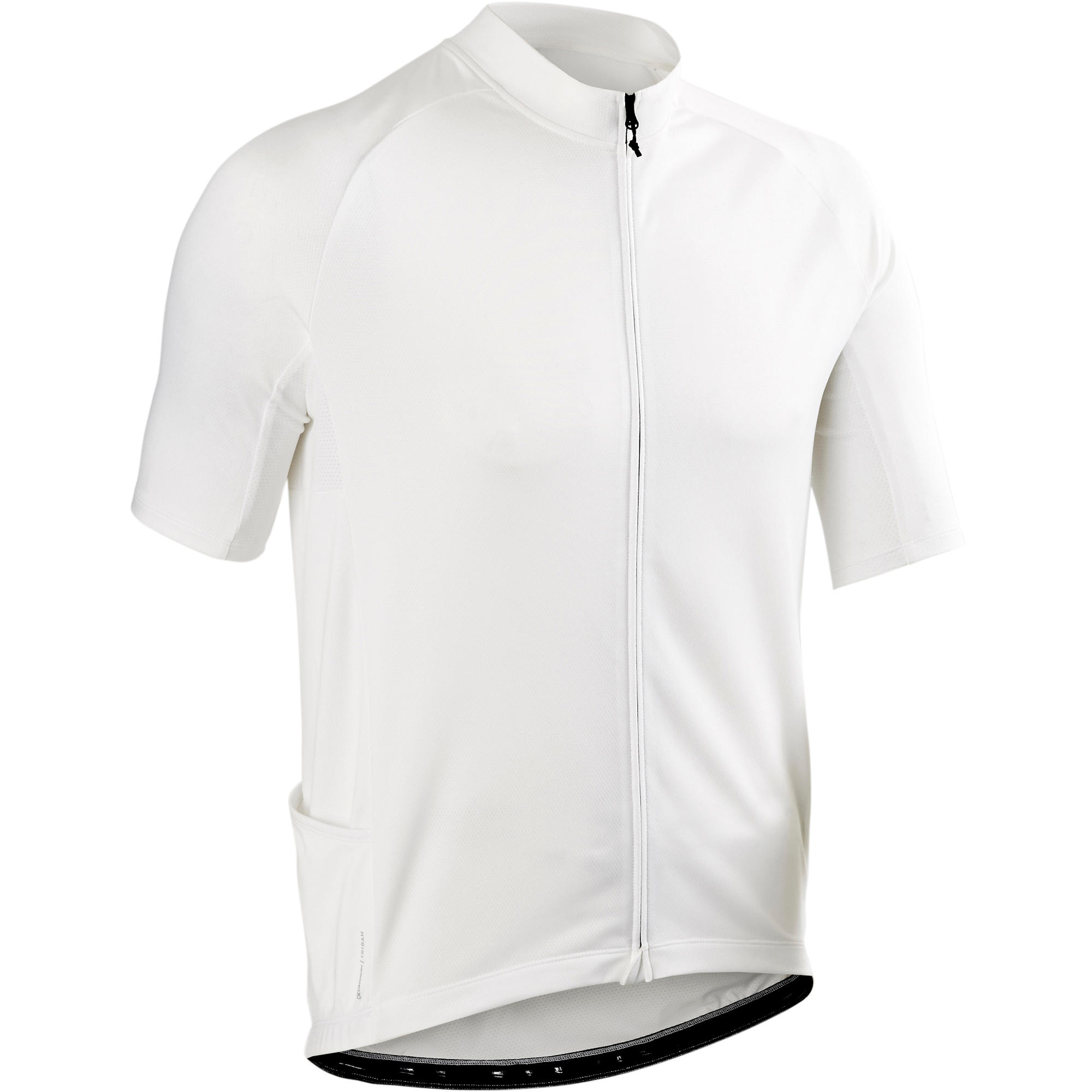 RC100 Short-Sleeved Warm Weather Road Cycling and Touring Jersey - White - TRIBAN