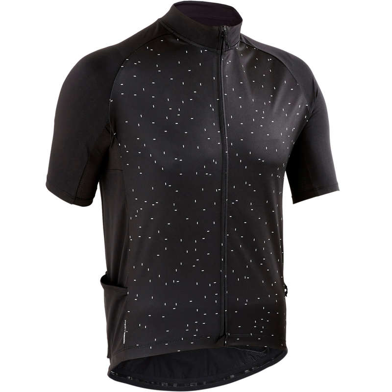 MEN WARM WEATHER ROAD CYCLING APPAREL Cycling - RC100 Cycling Jersey - Black TRIBAN - Cycling