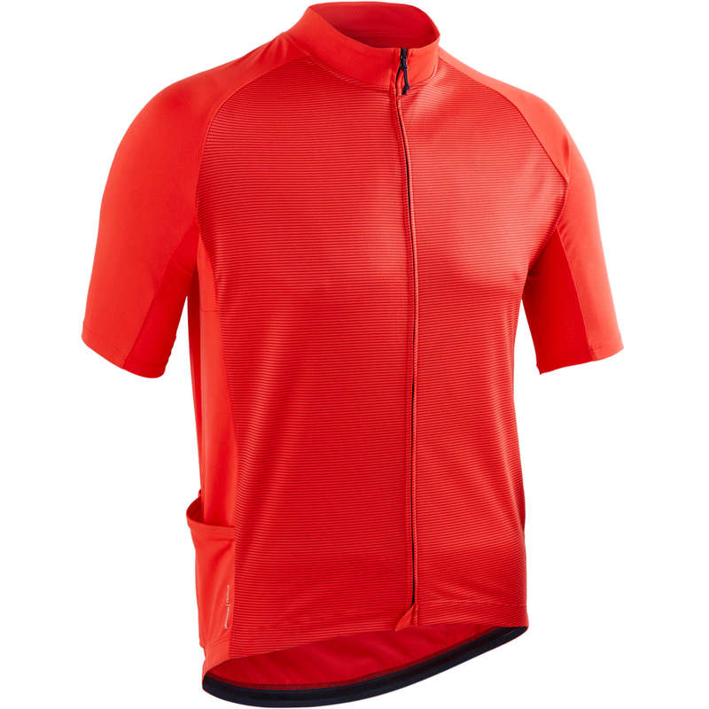 MEN WARM WEATHER ROAD CYCLING APPAREL Cycling - RC 100 Short Sleeve Cycling Jersey - Red TRIBAN - Cycling