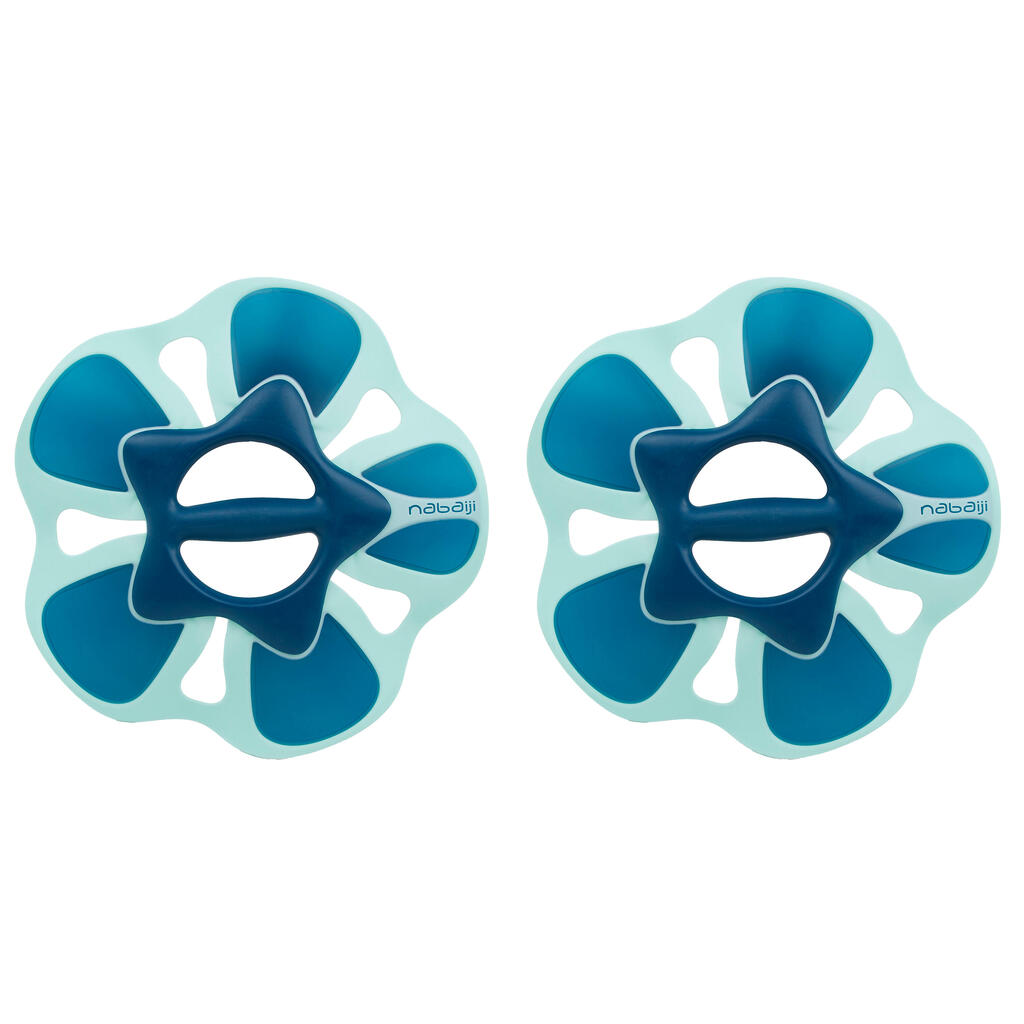 Pair of Aquafit Pullpush Dumbbells Flower L Blue