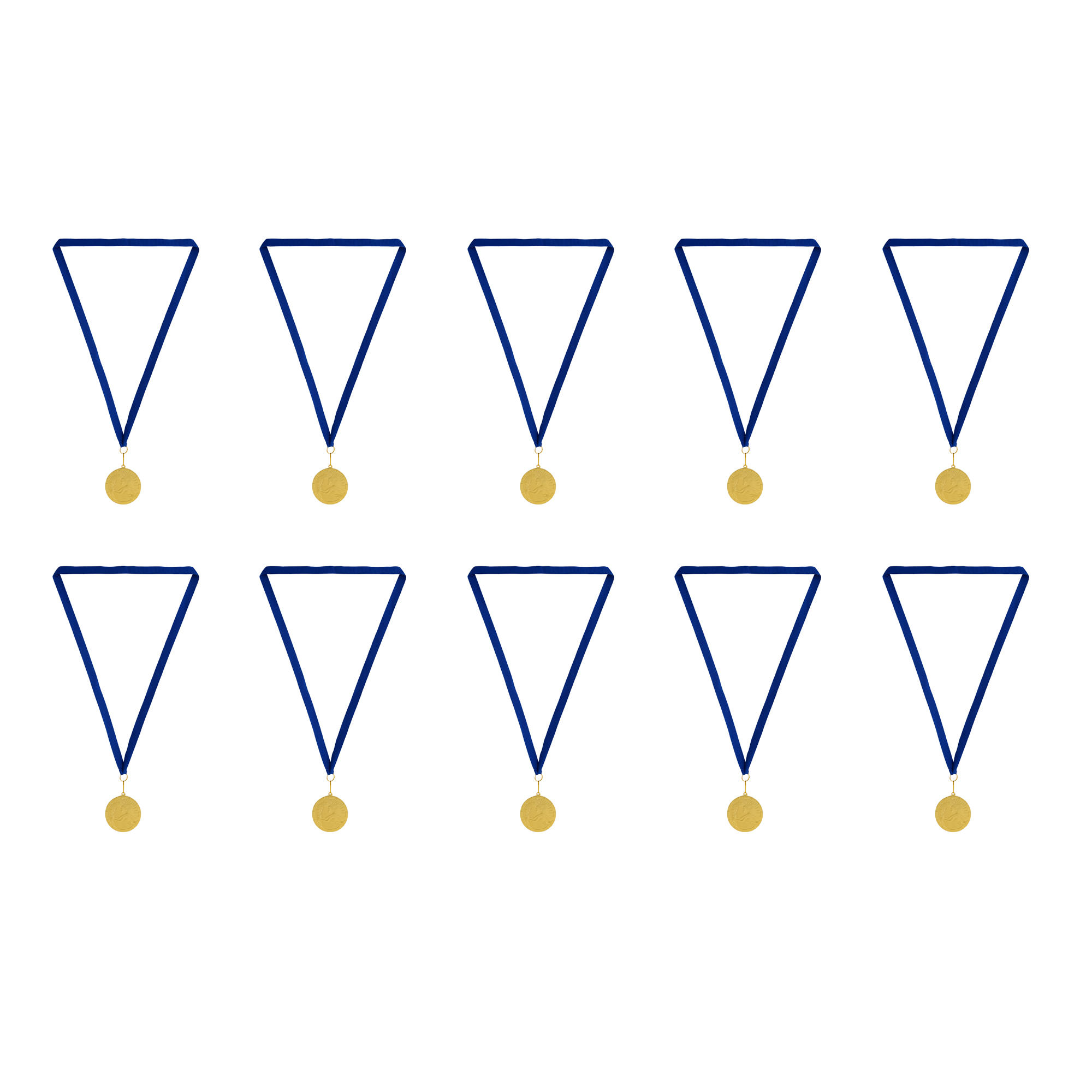 Set of 10 Victory Medals + Ribbons - Decathlon