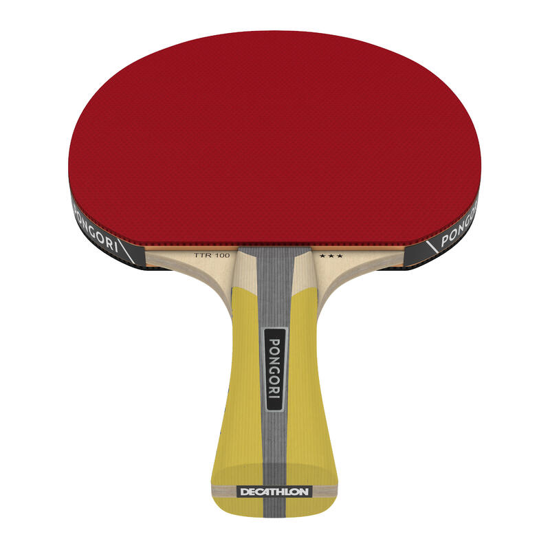 雙乒乓球拍TTR 100 3* All-Round和3顆乒乓球TTB 100* 40+－橘色