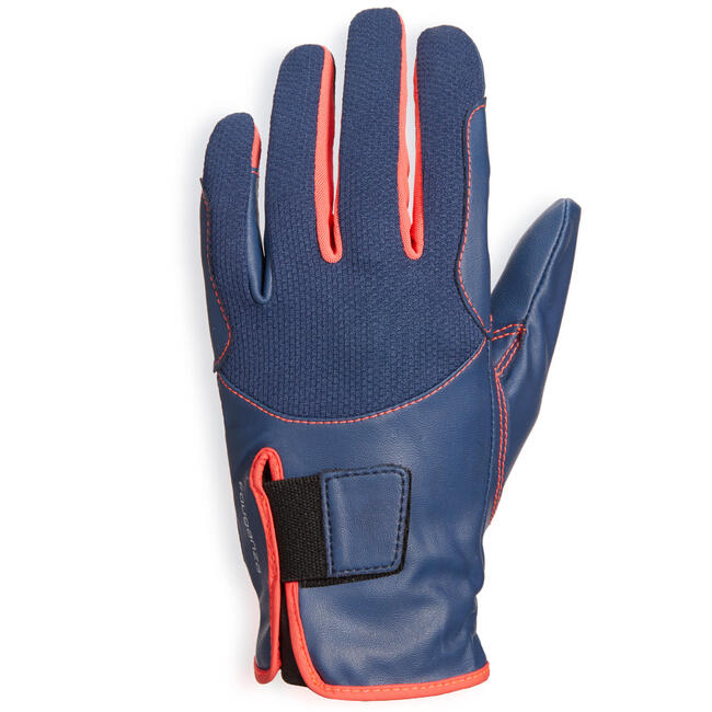 560 Kids' Horse Riding Gloves Navy/Pink