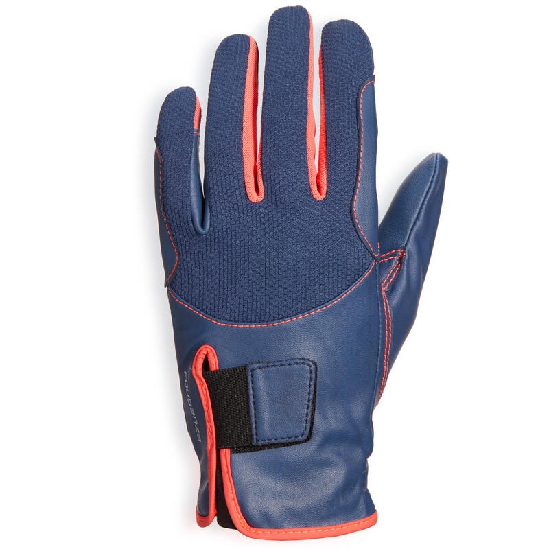 Gants équitation enfant 560 marine et rose