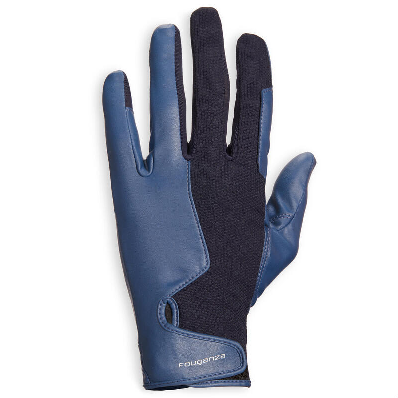 Gants d'équitation respirant Femme - 500 marine/bleu