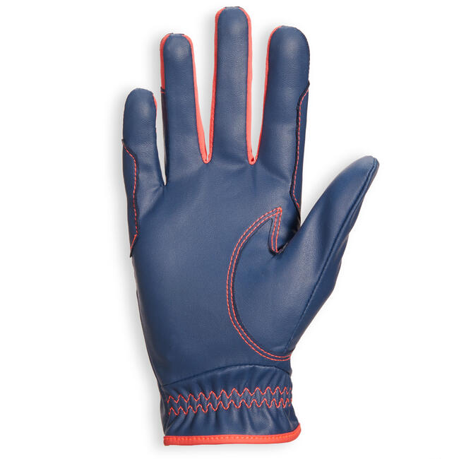 560 Kids' Horse Riding Gloves Navy/Pink