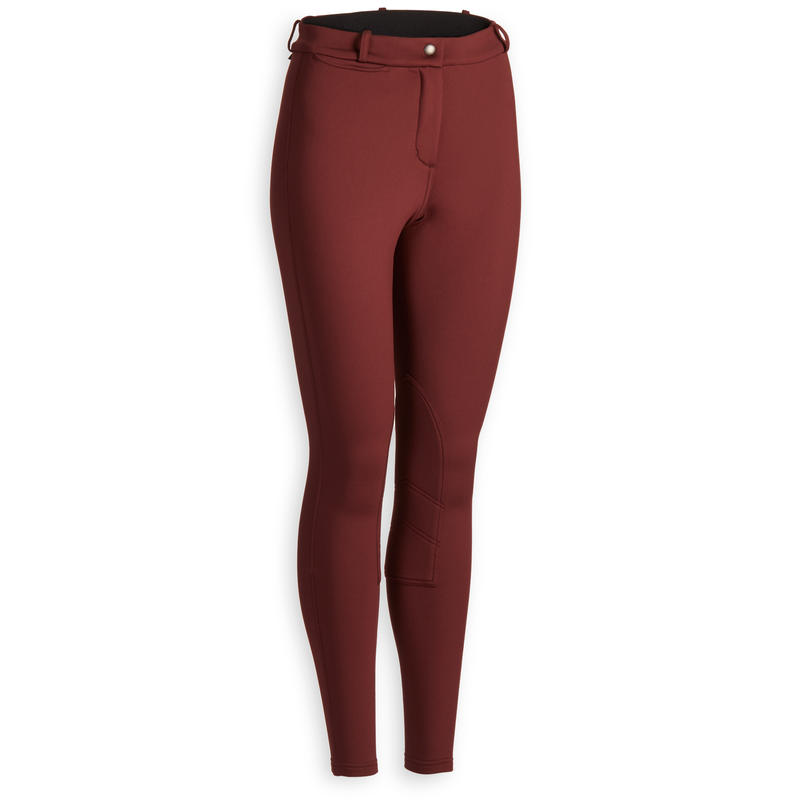 Pantalon chaud équitation femme 100 CHAUD bordeaux Pantalon chaud équitation femme 100 CHAUD bordeaux