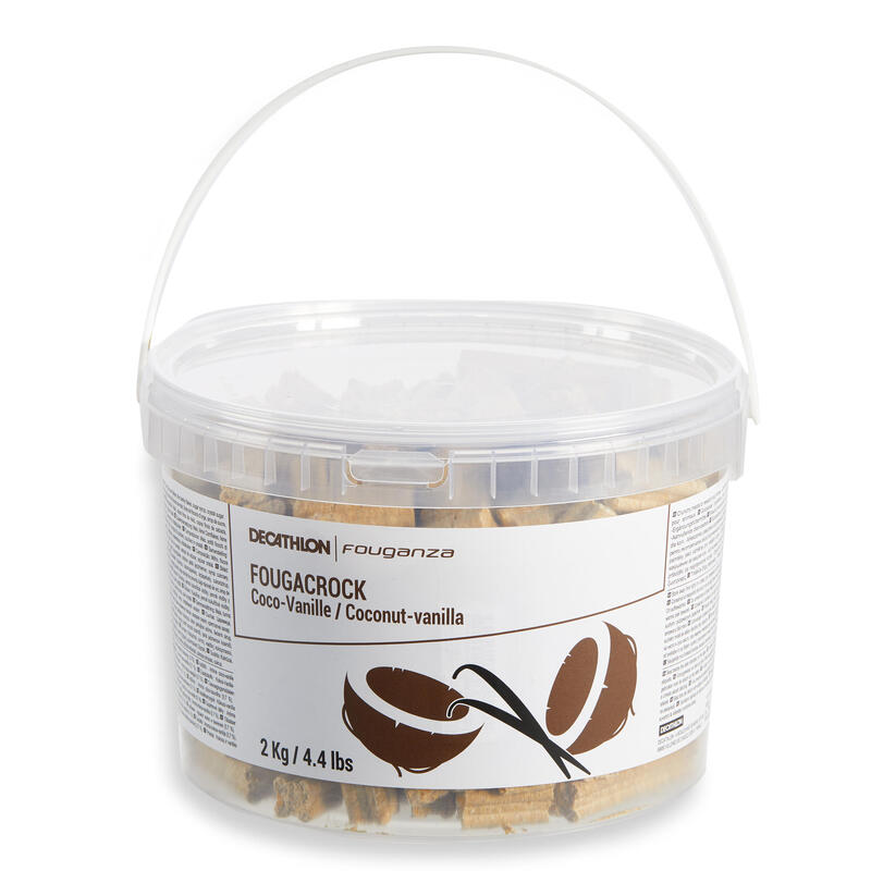 Seau de friandises équitation cheval et poney FOUGACROCK vanille/coco - 2 KG
