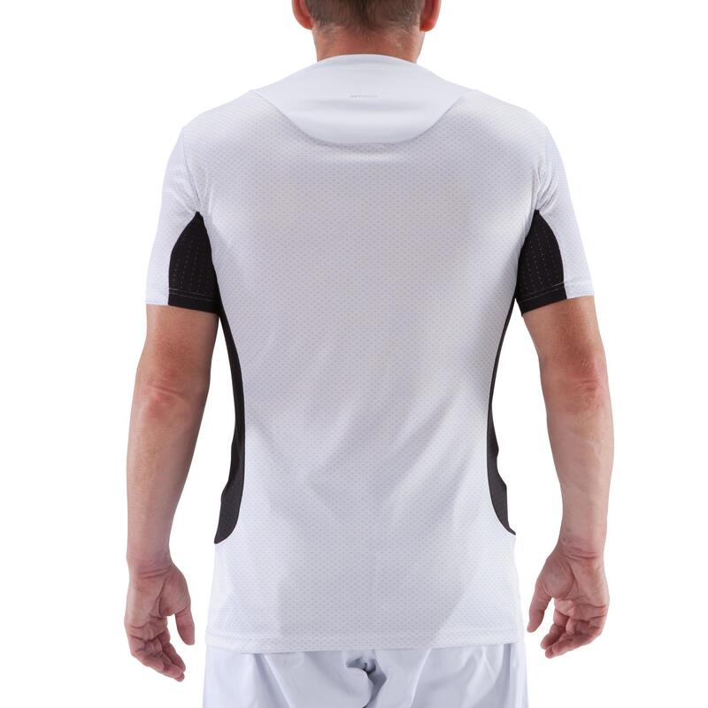 T-shirt uomo judo poliestere bianco-nero