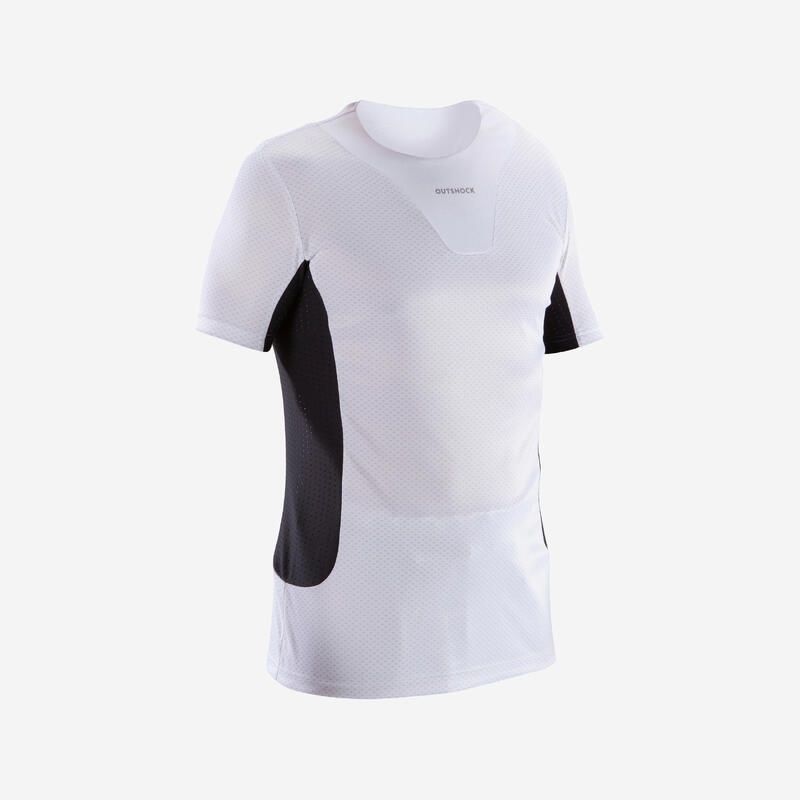 T-shirt uomo judo poliestere bianco-nero