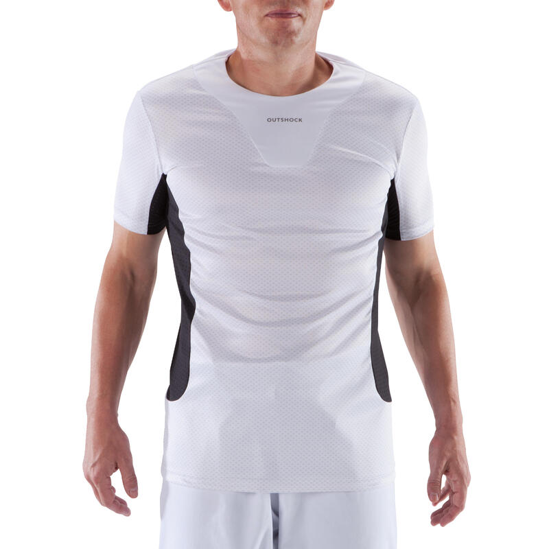 T-shirt uomo judo poliestere bianco-nero