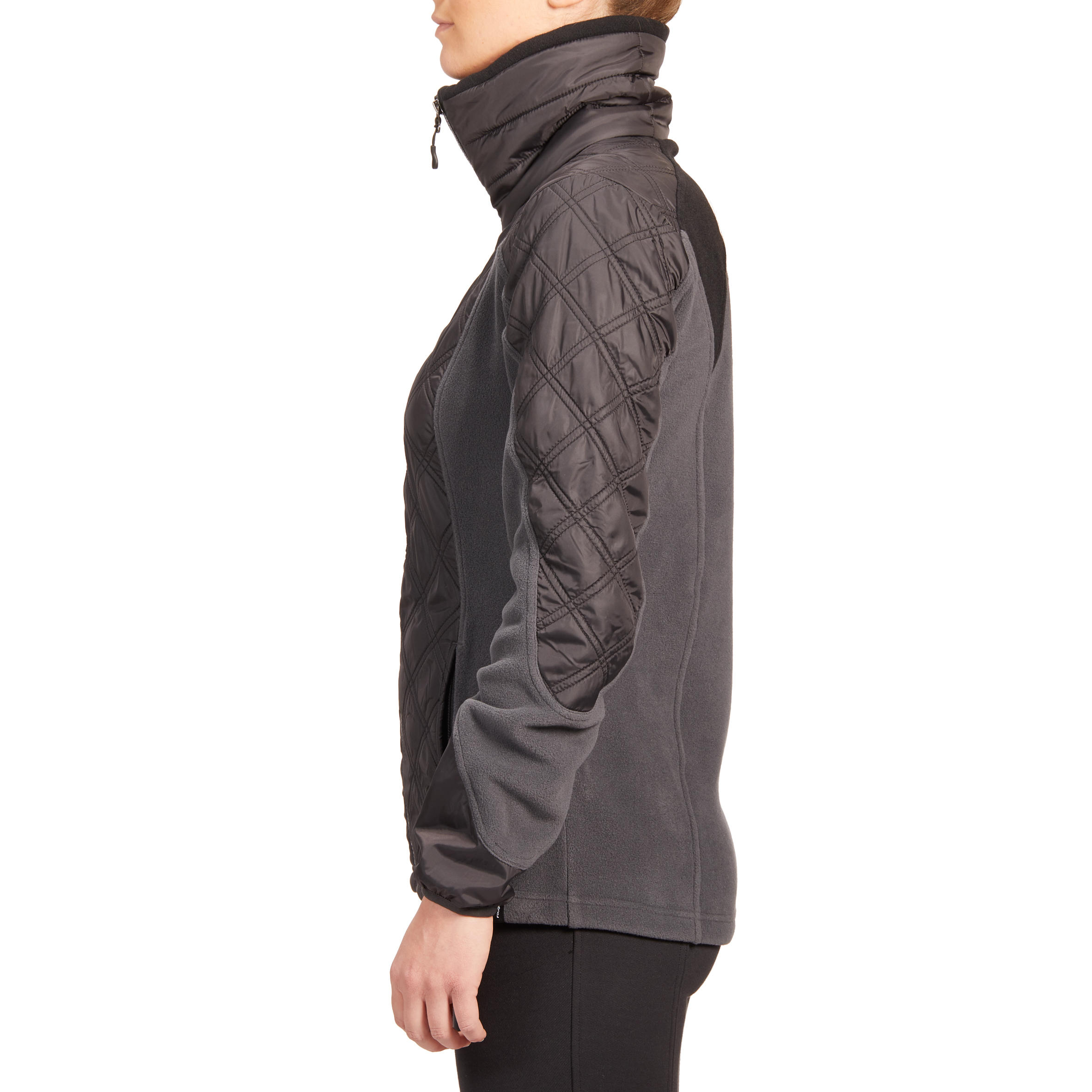 500 Warm Women's Horse Riding Fleece - Grey 5/8