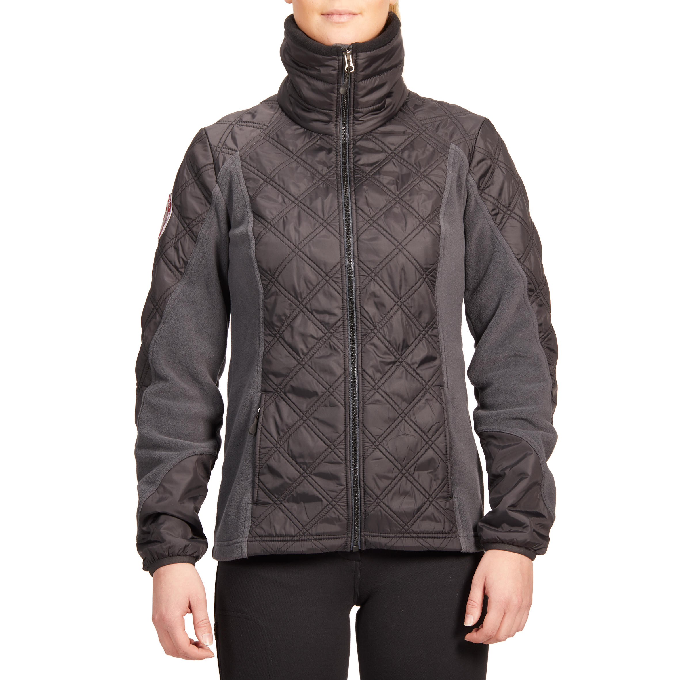 500 Warm Women's Horse Riding Fleece - Grey 2/8
