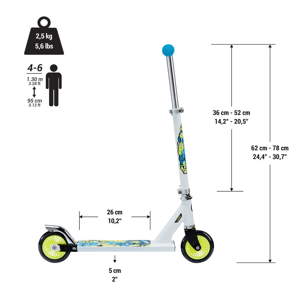 Play 3 Kids' Scooter - White/Neon