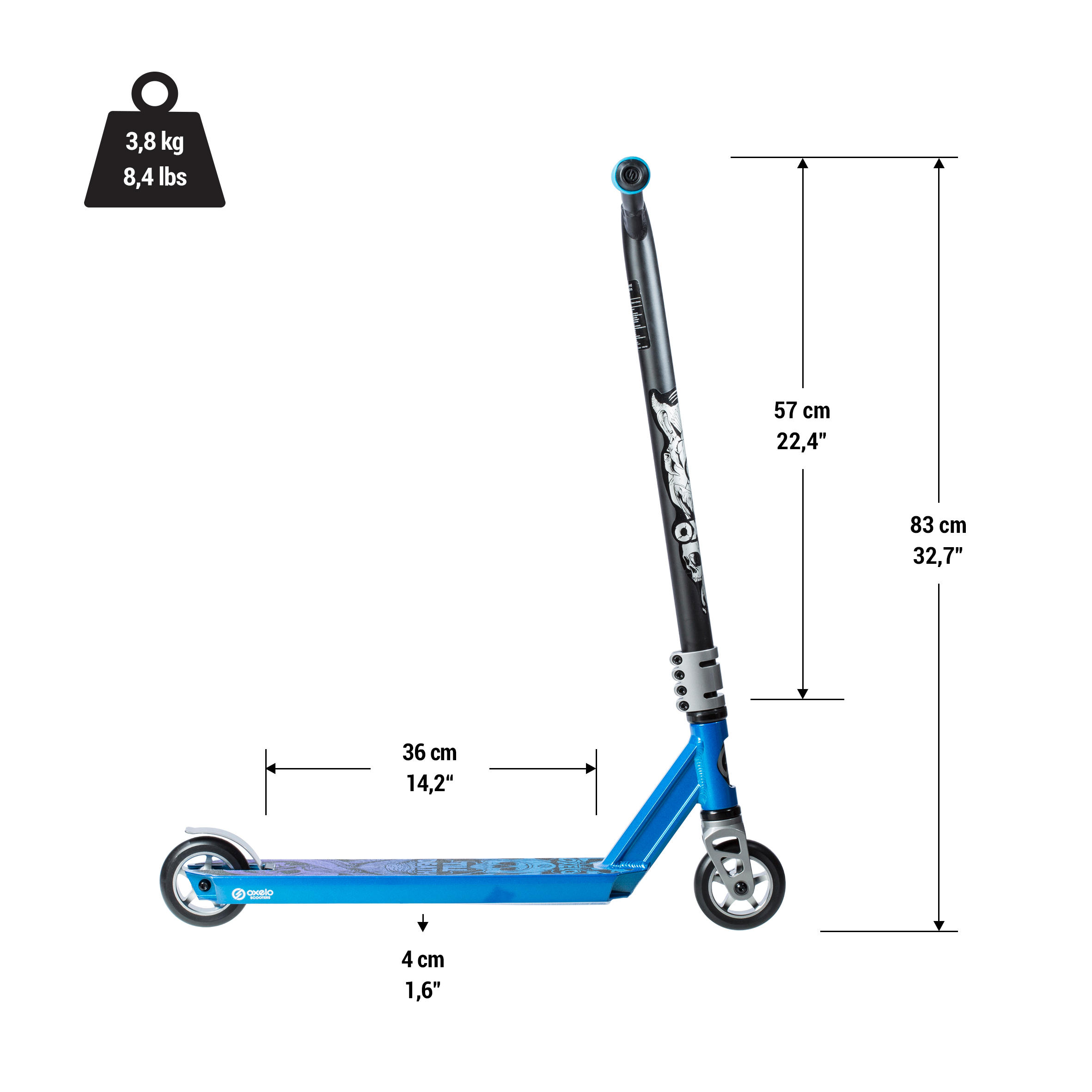Freestyle Scooter MF1.8 + - Blue/Grey 2/7