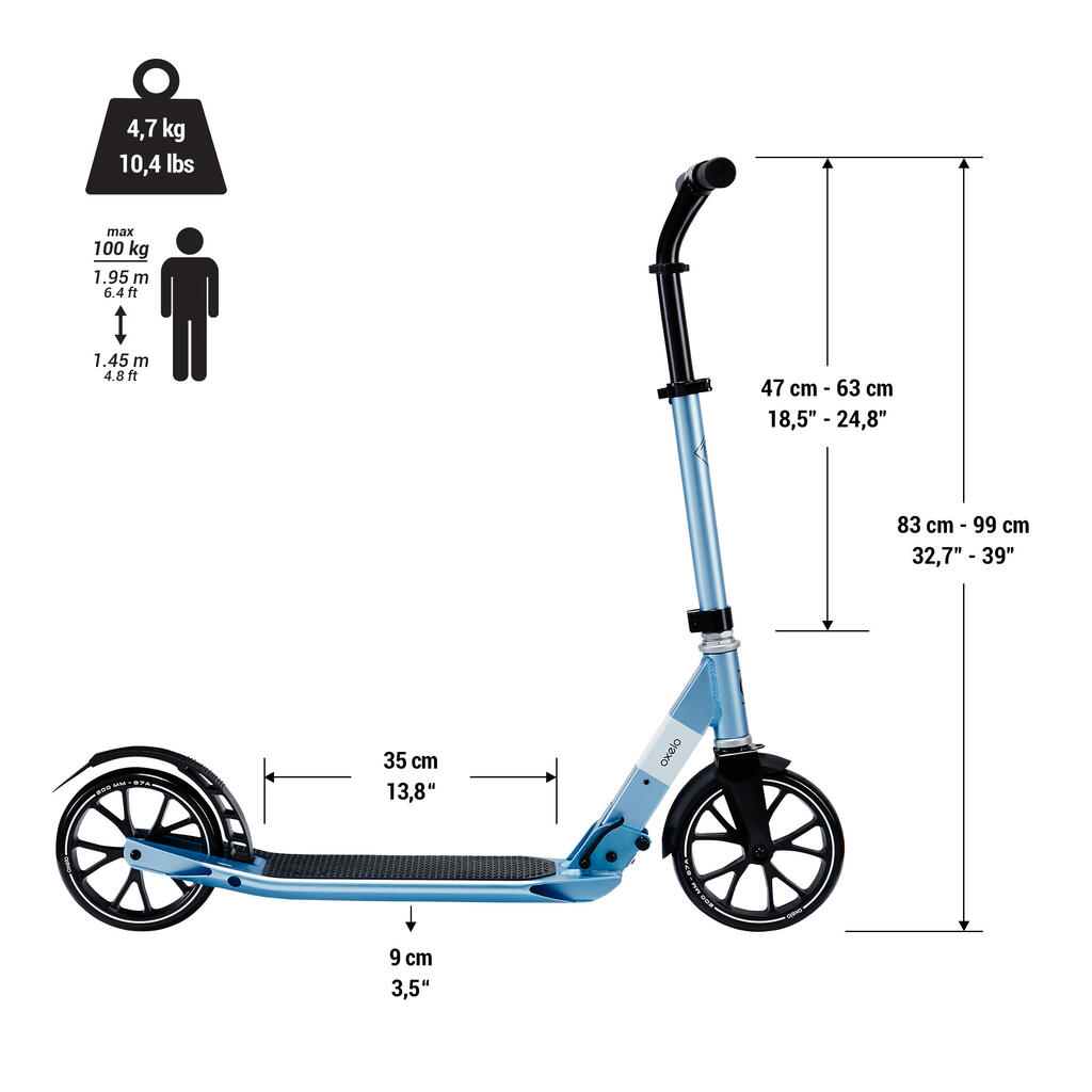 City-Roller Scooter Damen/Herren - Town 5 XL grau