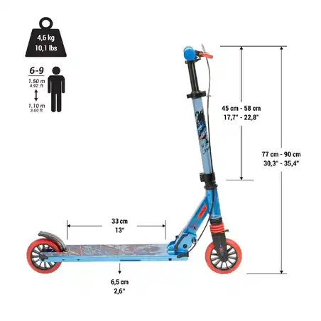 MID5 Kids' Scooter with Handlebar Brake and Suspension - Tribal Graphic