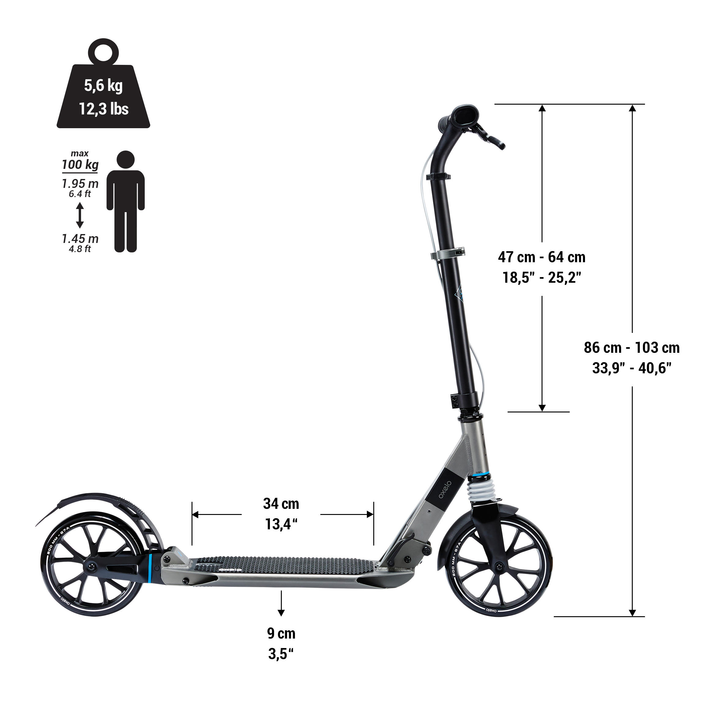 City-Roller Scooter T7XL Erwachsene schwarz 2/21
