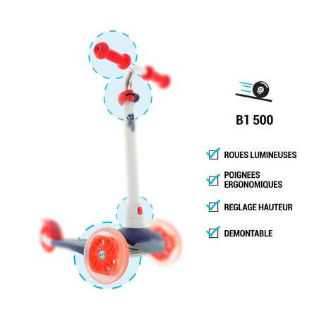 B1 500 Kids' Scooter - Blue/Red