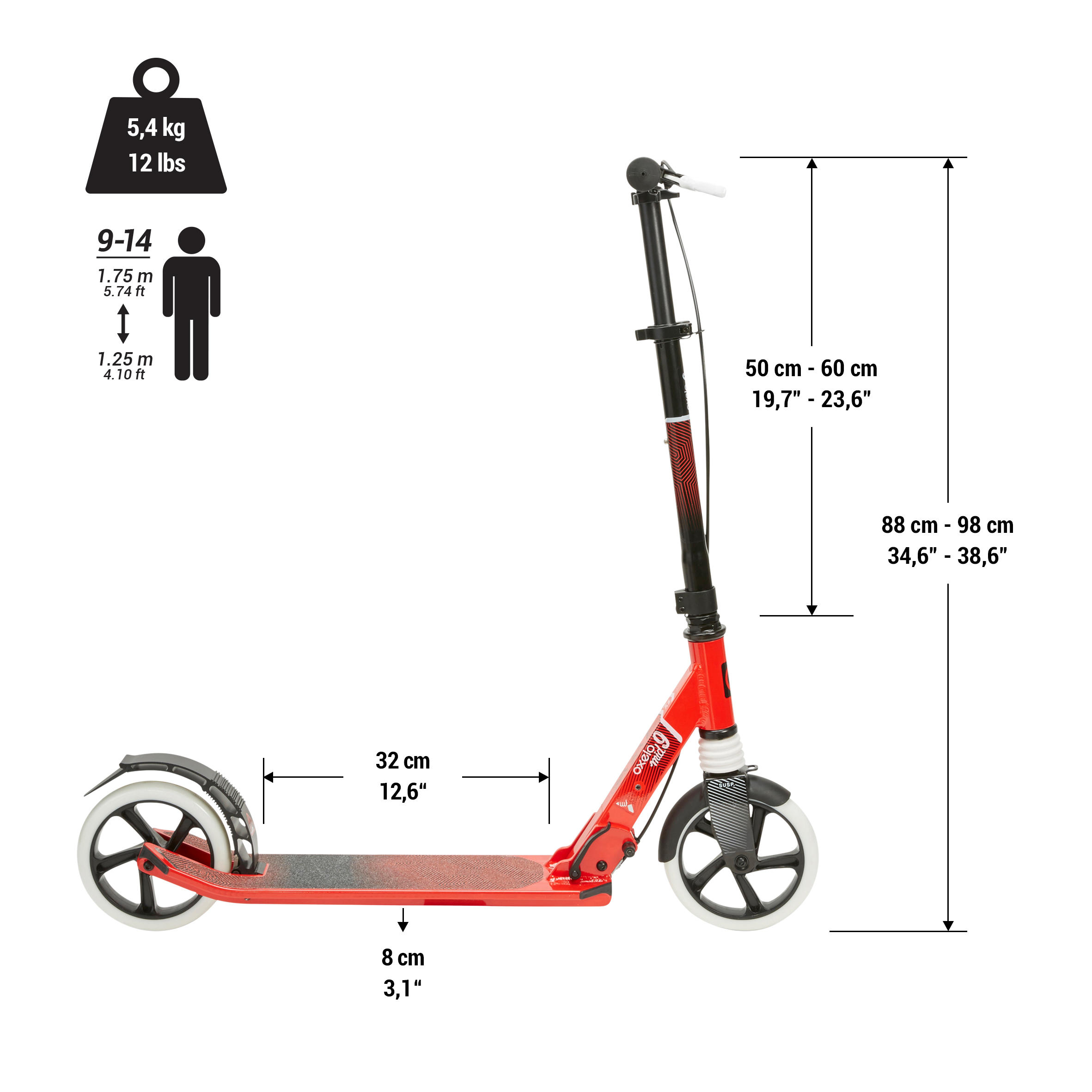 oxelo mid 9 scooter review