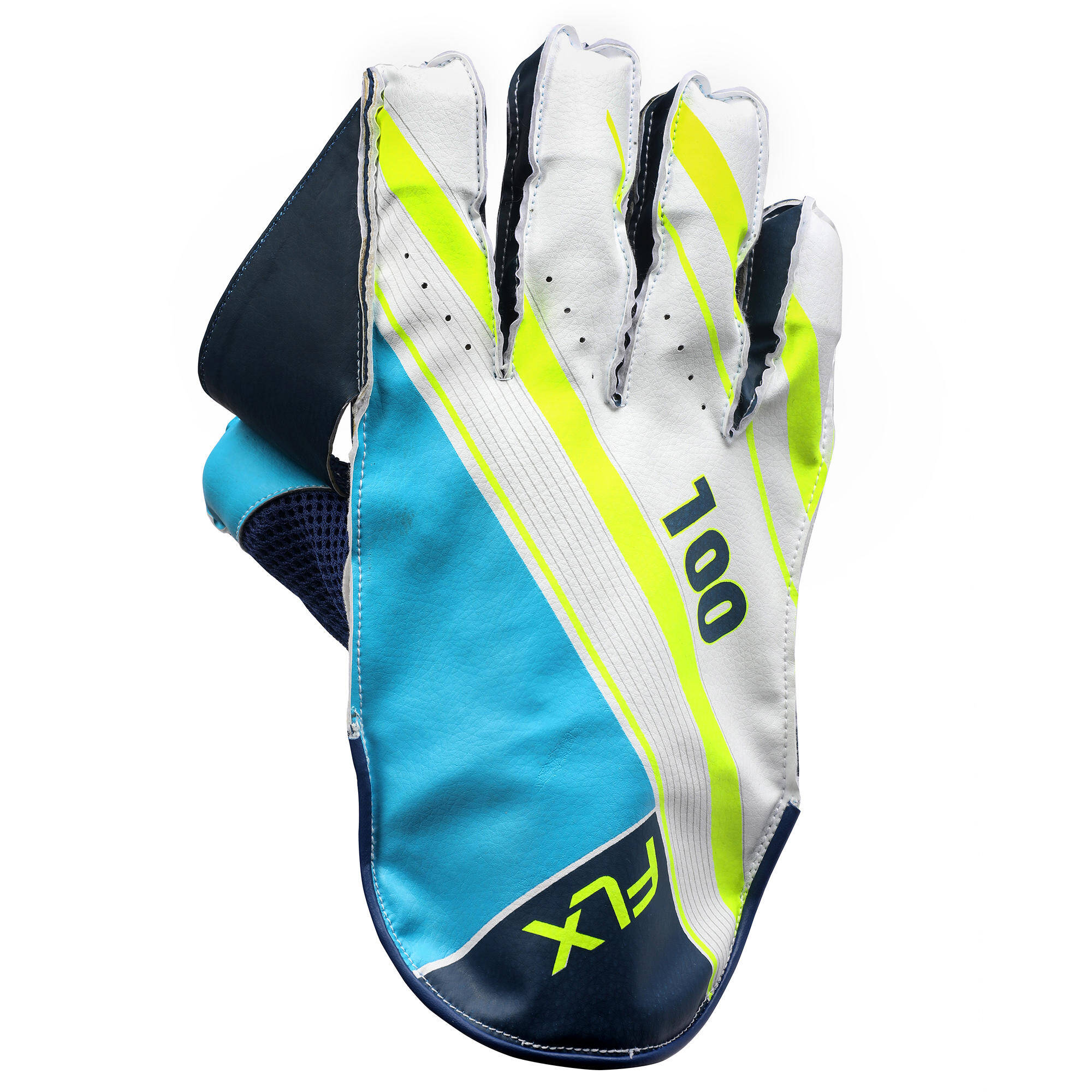 CRICKET WICKET KEEPING GLOVES WKG 100, BLUE -  3