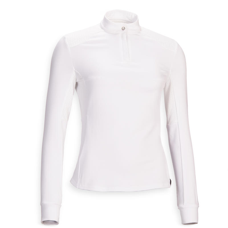 Поло женское для соревнований с длинными рукавами теплое 500 COMP