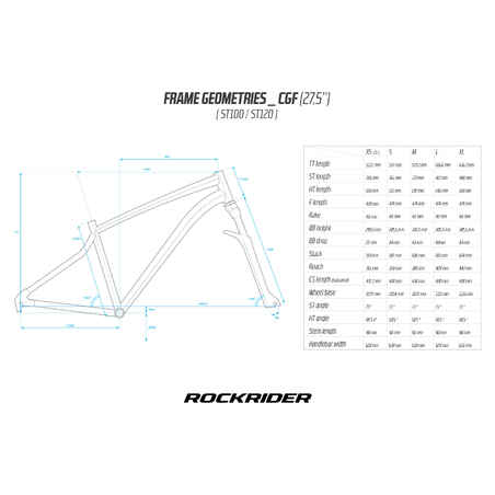 Rockrider ST 100 27.5 (26 XS) 21sp Sport Bike - White