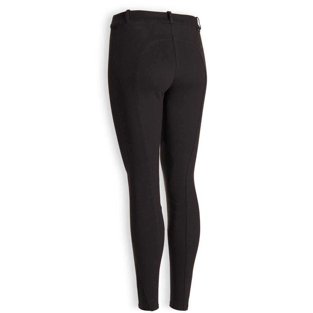 140 Warm Women's Horse Riding Warm Jodhpurs - Black