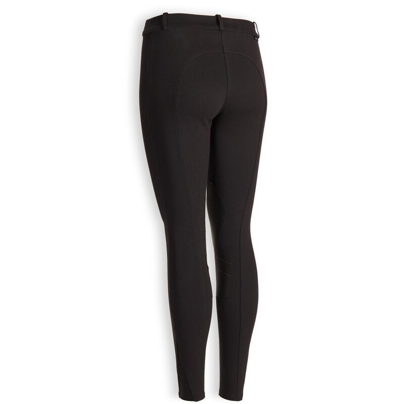 Pantalon chaud équitation femme 140 WARM noir