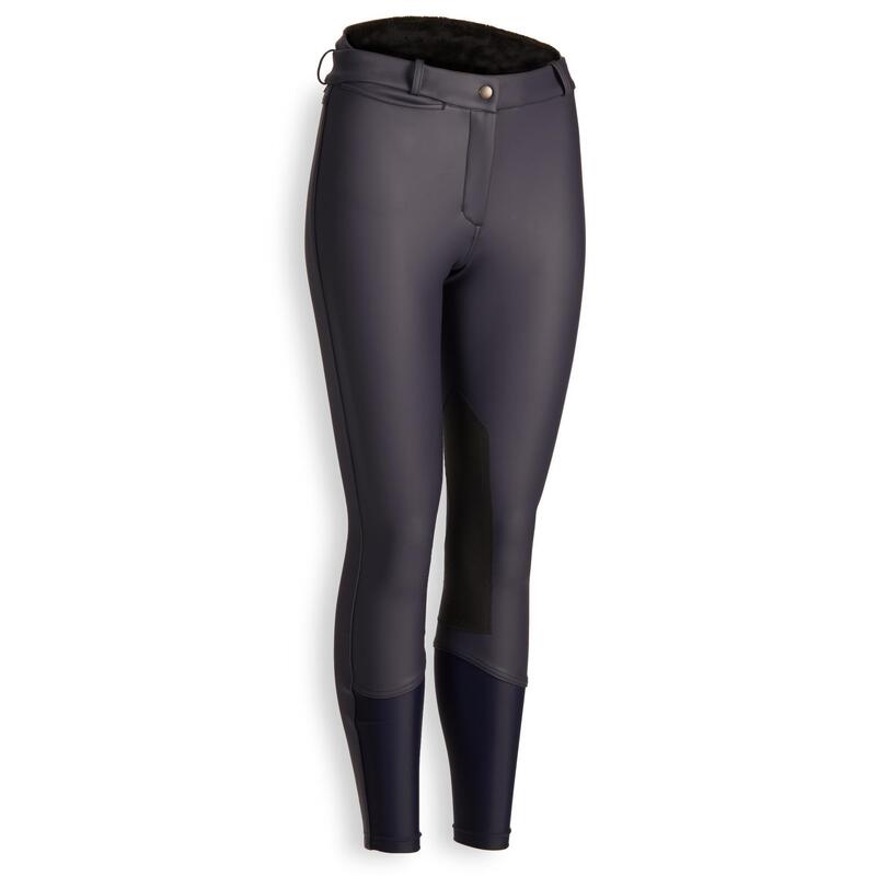 Pantalon équitation kipwarm chaud et déperlant Femme - 500 noir