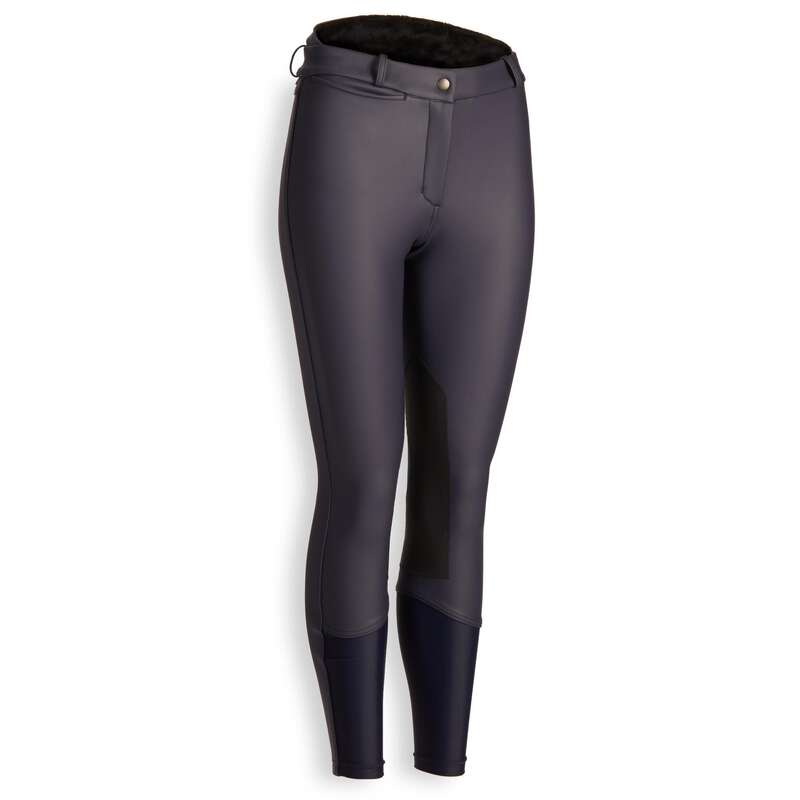 COLD WEATHER WOMAN RIDINGWEAR Horse Riding - Kipwarm Warm Breeches - Navy FOUGANZA - Horse Riding Clothes