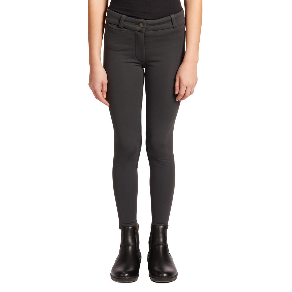 Winter-Reithose 180 Vollbesatz Kinder schwarz
