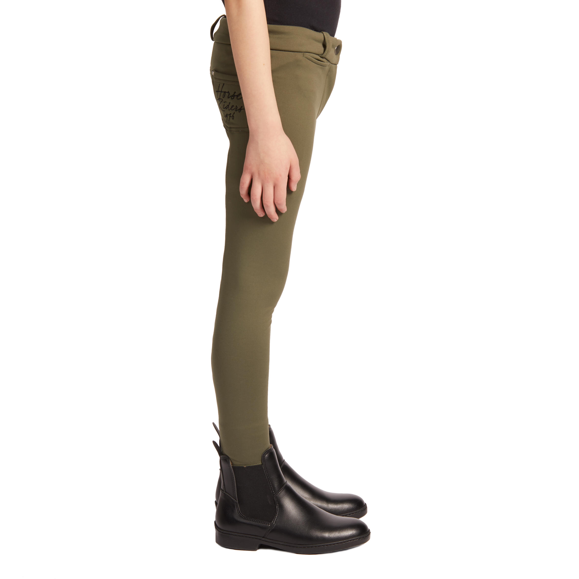 180 Warm Kids' Horse Riding Warm Full Seat Jodhpurs - Khaki 5/16