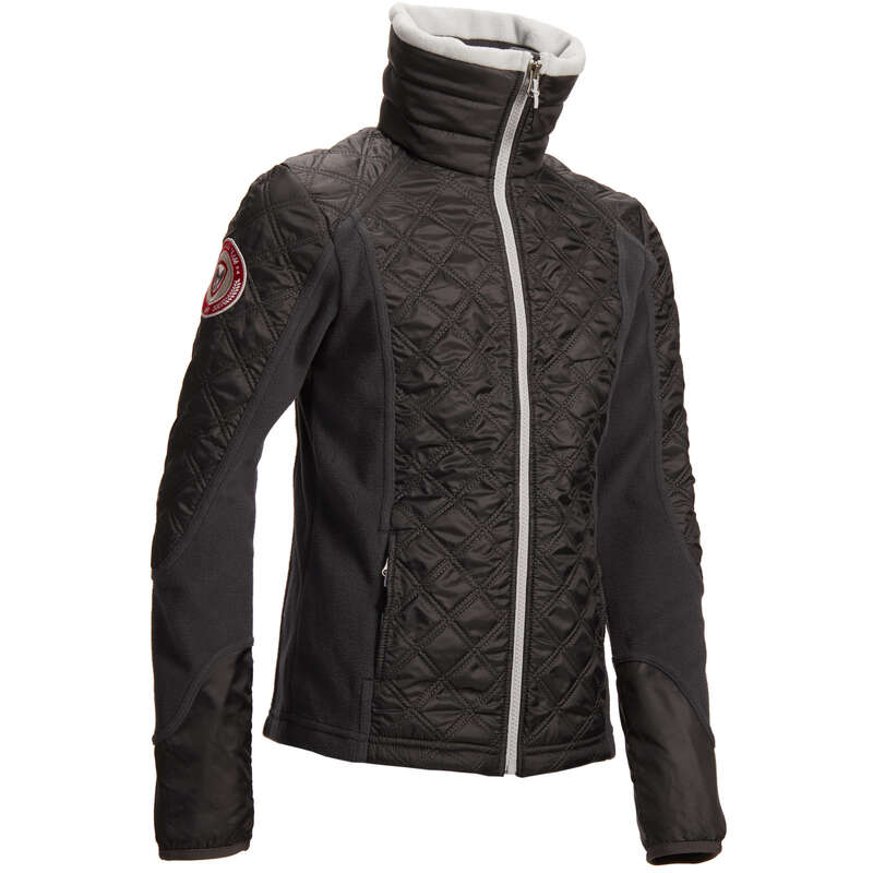COLD WEATHER JR RIDINGWEAR Horse Riding - 500 Kids' Fleece - Grey FOUGANZA - Horse Riding