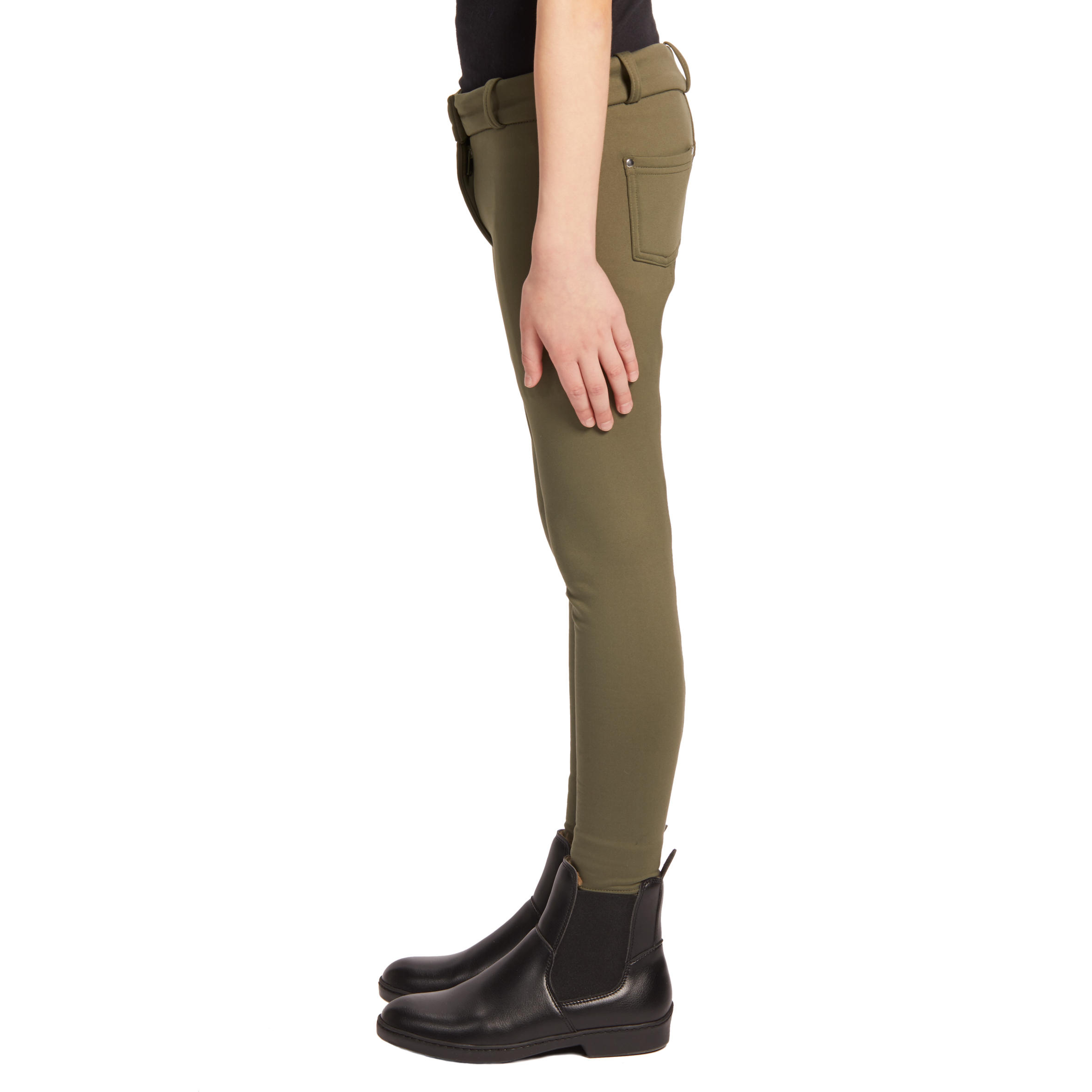 180 Warm Kids' Horse Riding Warm Full Seat Jodhpurs - Khaki 7/16