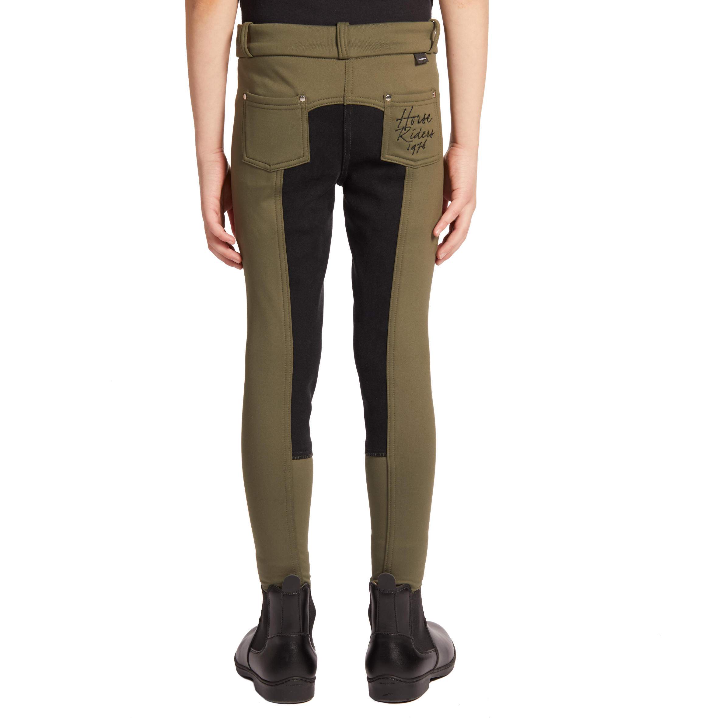 180 Warm Kids' Horse Riding Warm Full Seat Jodhpurs - Khaki 6/16
