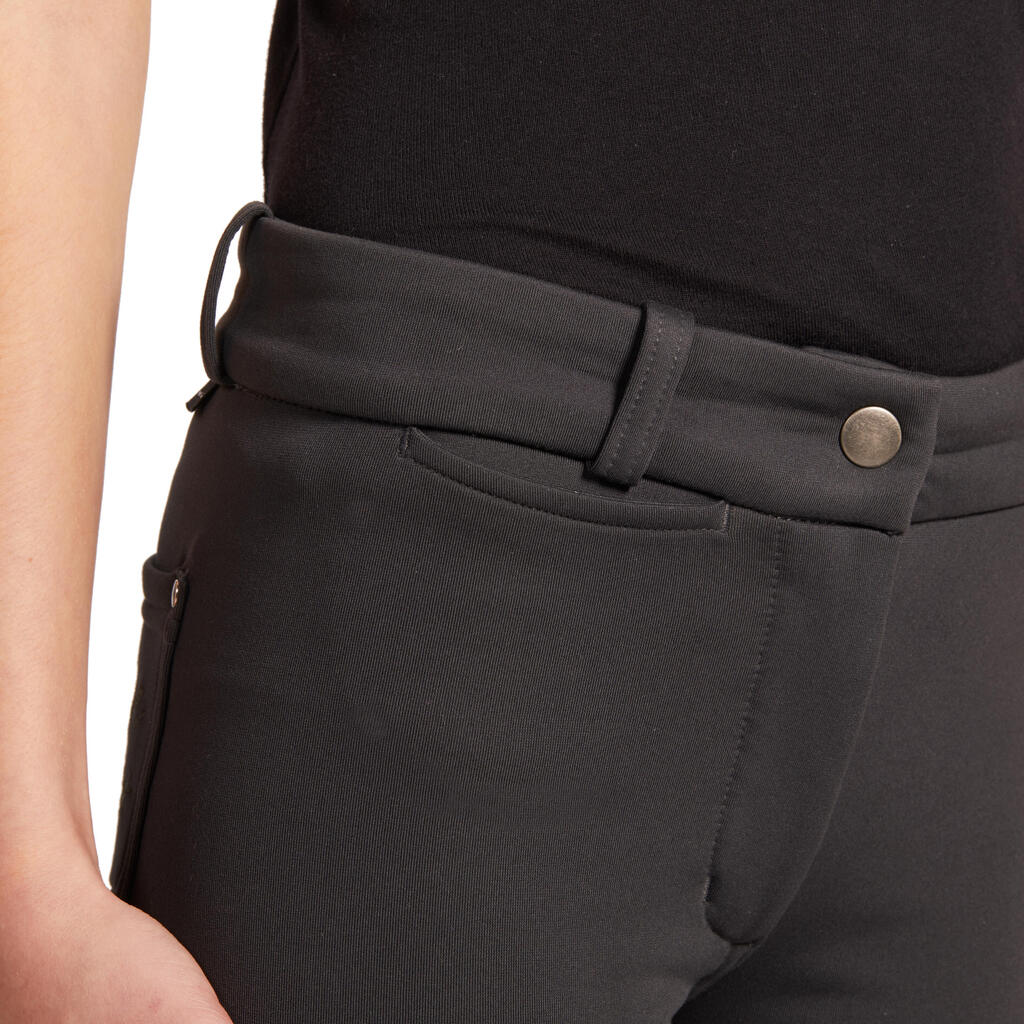 Winter-Reithose 180 Vollbesatz Kinder schwarz