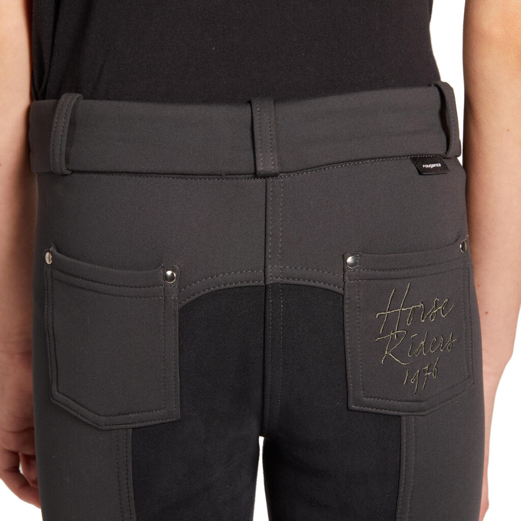 Winter-Reithose 180 Vollbesatz Kinder schwarz