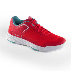Scarpe golf donna GRIP DRY rosso-corallo