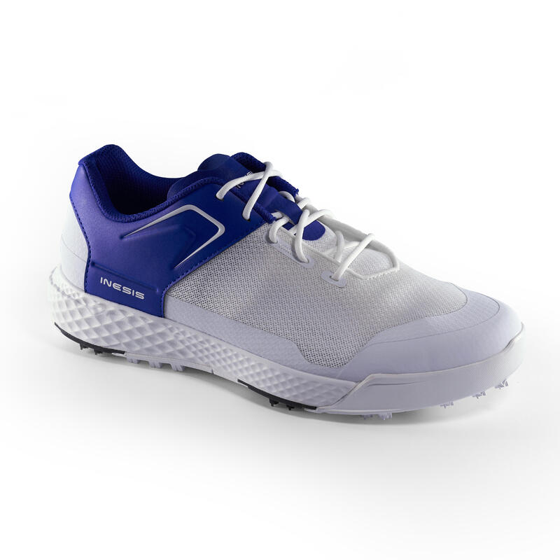 CHAUSSURES GOLF HOMME GRIP DRY BLANCHES ET BLEUES