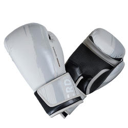 gants de boxe 300 beige , gants d'entraînement débutant homme ou femme